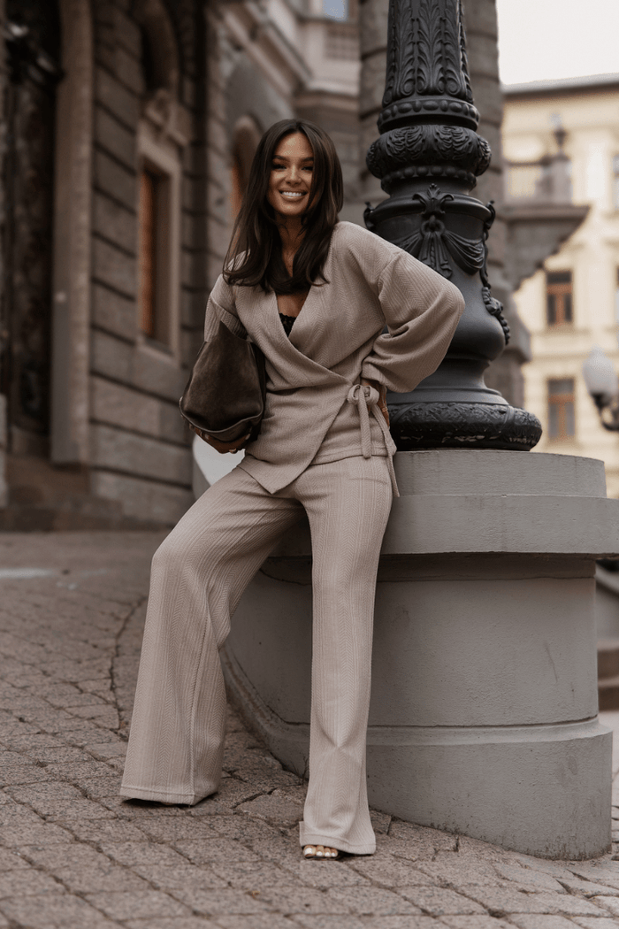 Дамски комплект SIENNA с пуловер - бежов LaBalancia Roberto Fashion Store Set 5907378527748 XS/S