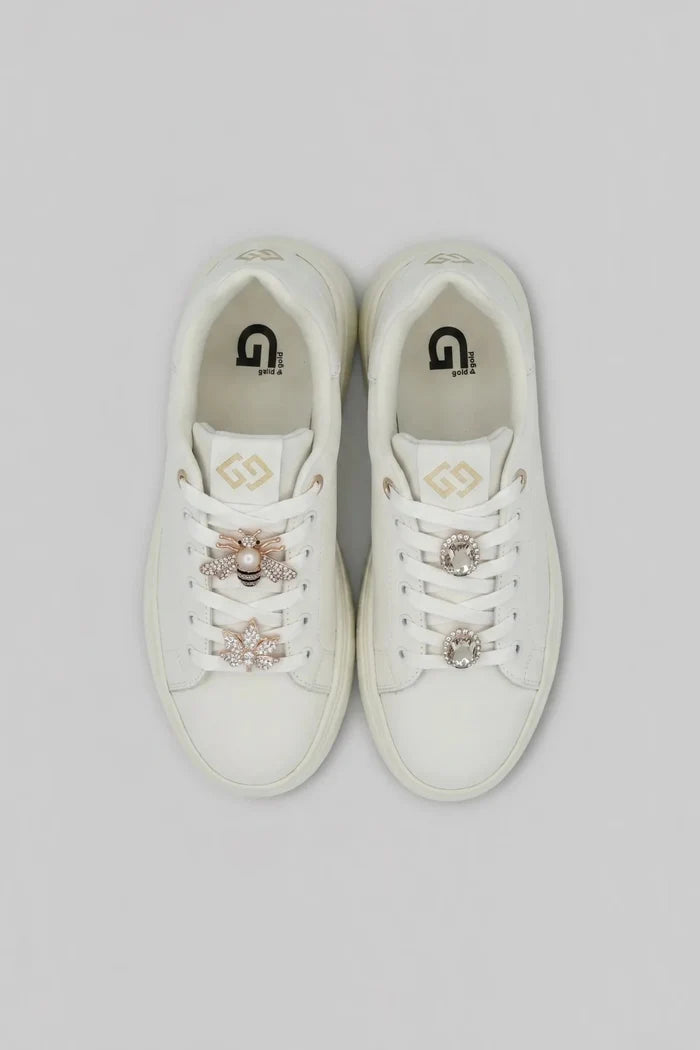 Дамски Сникърси с брошки, Бял Gold&Gold Roberto Fashion Store Sneakers GNG1012SNKWHIBRC36 36