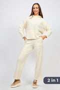Дамски Спортен Плетен Комплект от 2 части, Бял Serianno Collection S Roberto Fashion Store Set SER1611SETWHICSHS S Бял