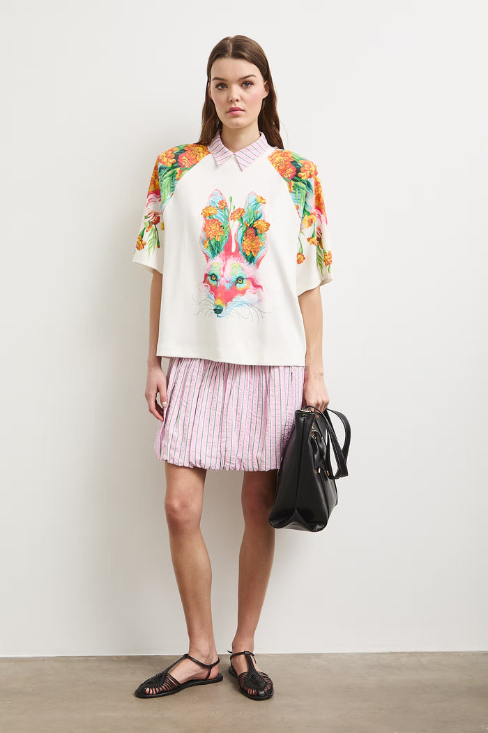 Women's T-shirt with abstract print in white "Roberto Malwina"