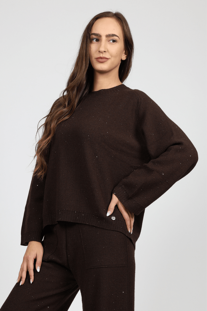 Women's Wool 2-Piece Set, Brown
