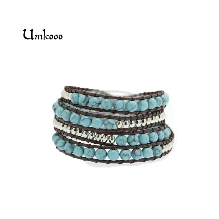 Wrap Wax Cord Wrap Bracelets Boho Beads Bracelet Handmade Strand Bracelet