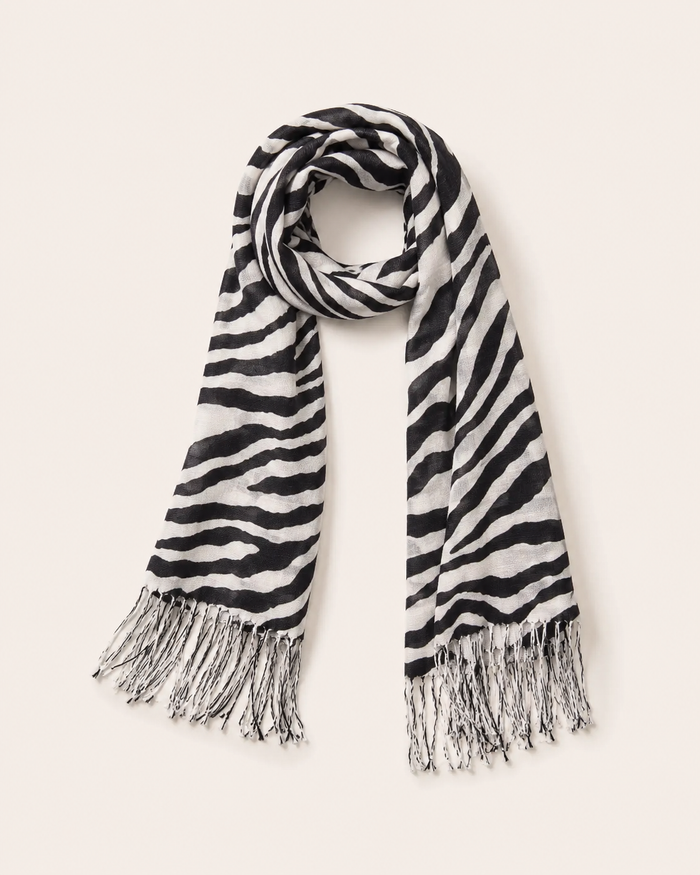 Zebra Print Cashmere Scarf